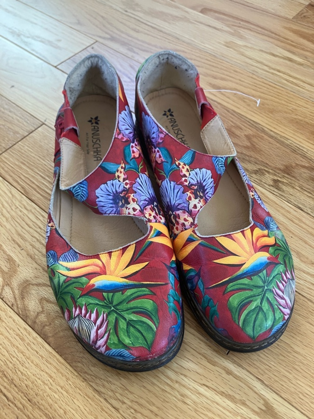 Anuschka Lucy Island Escape Printed Leather Mary Jane Shoes